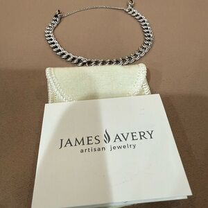 James Avery Medium double curb charm bracelet with dust bag.